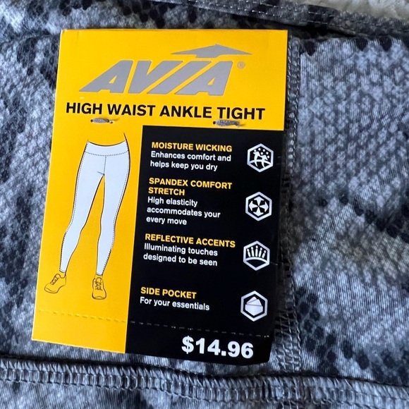 Women’s Large Avia Gray Snake Print Leggings NWT - Picture 3 of 8